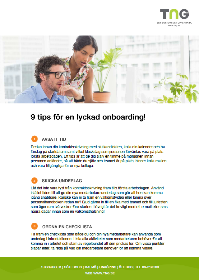 Guide för hur du som chef skapar en lyckas onboarding för nyanställda