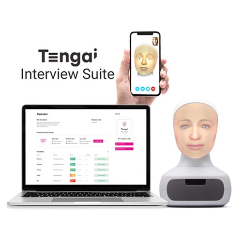 Tengais olika intervjulösningar sker via mobiltelefon eller en fysisk robot
