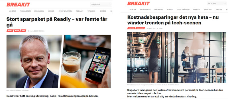 Readly och Storytel har fått säga upp en stor del av sin personal