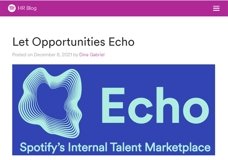 Spotify har också lanserat sin egen marknadsplats som de kallar Echo.