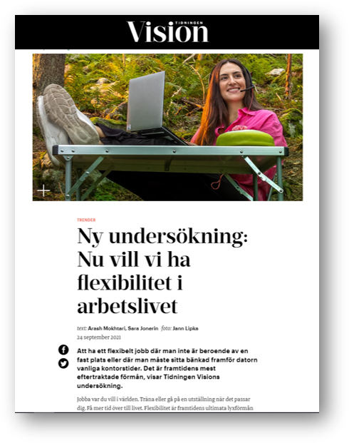 En ny undersökning visar att flexibilitet i arbetslivet blir allt viktigare.