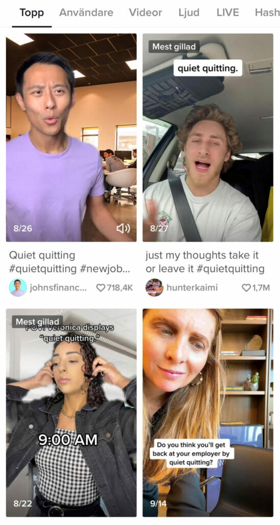 Quiet quitting-fenomenet har blivit en helt trend på TikTok.