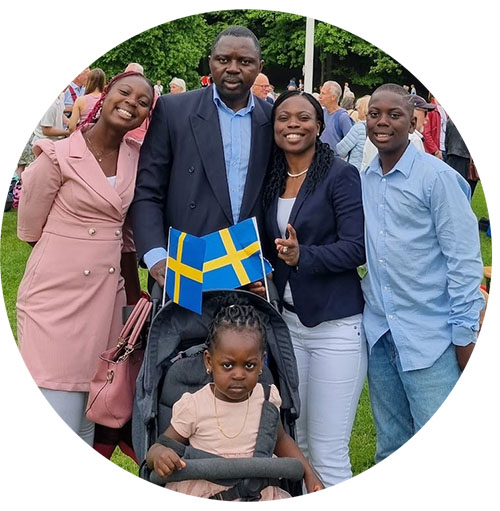 Foluke Ishola med familjen.