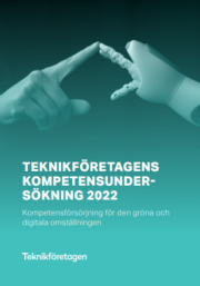 Rapporten Teknikföretagens kompetensundersökning 2022: Kompetensförsörjning för den gröna och digitala omställningen - här sammanfattad av TNG Tech