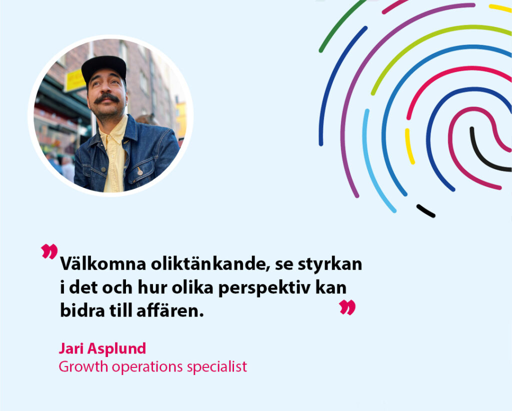 Jari Asplund, Growth operations specialist på TNG, om hur vi kan arbeta för ökad mångfald på arbetsplatsen.