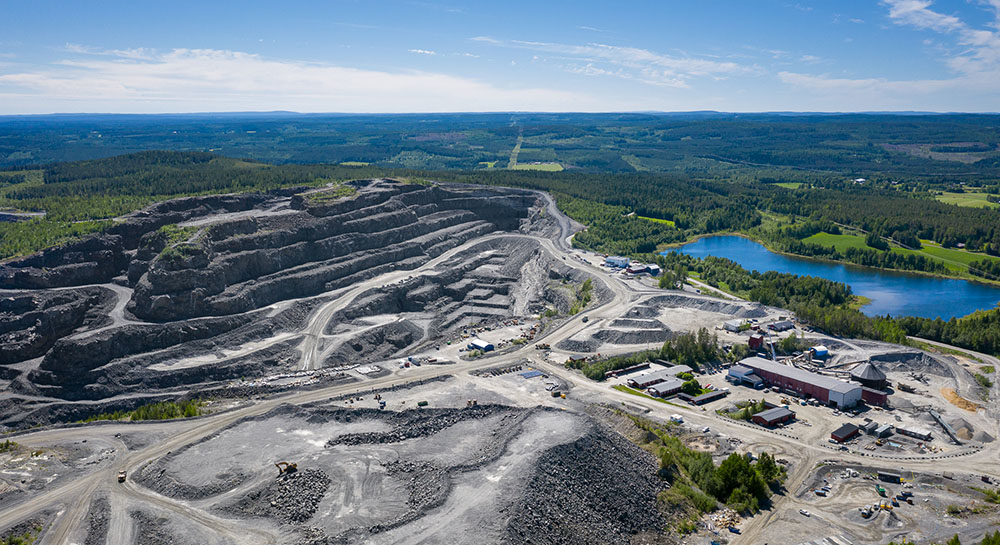 Överblick över Björkdalsgruvan utanför Skellefteå. 