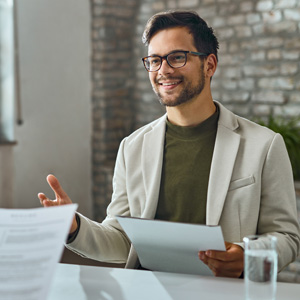 Anställningsintervju med fokus på AI-kompetens och framtidsförmågor.